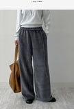 Velour Strap Banding Wide Pants