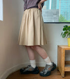 Cueheu Banding Flare Midi Skirt