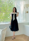 Michelle Tie Color Matching Tulip Flare Long One Piece