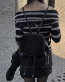 Krong Fleece Leather Mini Backpack