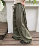 [unisex] Light Banding Pin Tuck Linen Wide Pants - Linen 60