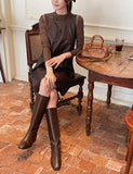 Cadell Layered See-Through Polar T-Shirt and Leather One Piece Set