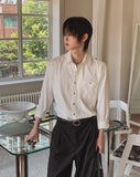 Soban epaulet crop long sleeve shirt