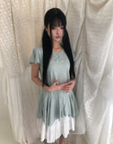 Erinit Short-Sleeve Layered One Piece