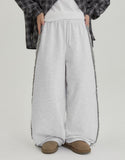 [BAONHAUS] Recock frill banding wide jogger pants