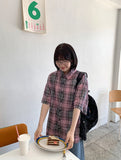 [unisex] Kidou Check Short Sleeve Over Shirt