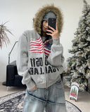 Ika Flag Fur Hood Zip Up