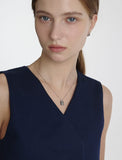 Volume Square Silver (W) H BAR Necklace M