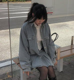Myua Boxy Fit Denim Pocket Shirt Jacket
