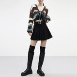 Pointo corduroy belt skirt
