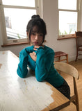 Ronil Punching Button U-Neck T-Shirt