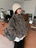 Lilf Fluffy High Neck Crop Jacket