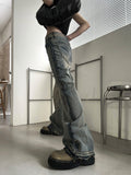 Messy fringe denim
