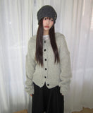 Lyle Mohair Hooded Knit Cardigan