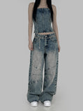 Ridi cut washed denim top