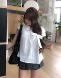 Ain Ribbon Short Sleeve Blouse