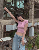 [U-BASIC] Lip Ribbed Crop Cap Short Sleeves