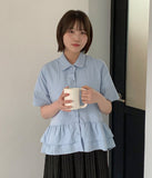 Mamg Tiered Short Sleeve Blouse