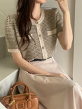 Mailoro Color Matching Tweed Knit Cardigan