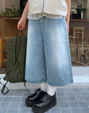 Comu Light Blue Bermuda Washing Denim Pants