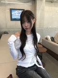 Kojin Studded Wrap Tie Off-Shoulder T-Shirt