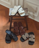 Monk Cowhide Handmade Slippers