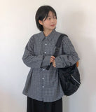 [Unisex] Hyusi Check Over Long Sleeve Shirt