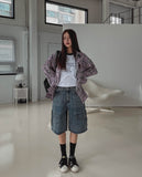 Zipper Two Way Cargo Bermuda Pants