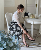 Mona Rose Flare Banding Long Skirt