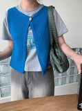 Shinyu two-way button knit vest