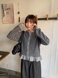 Ralky Stripe Frill Cardigan