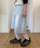 Nazumi Cube Washing Light Blue Bermuda Denim Pants