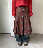 Fiila Vintage Dot Pleated Midi Skirt