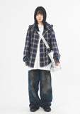 Retro over check hood shirt