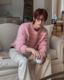 Bren Brush Striped Round Knit
