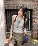 Zelot Stripe Dangara Ribbon Strap Sleeveless