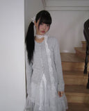 Linwoo punching button knit cardigan