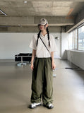 Gretel Shirring String Cotton Crop Short Sleeve Shirt