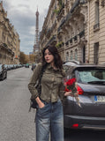 Zen Slim Fit Suede Cropped Shirt