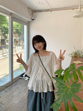 Nanako Summer Ribbon Puff Short Sleeve Bolero Knit Cardigan