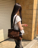 Mokit Suede Belt Shoulder Bag