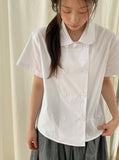 [BAONHAUS] Pironi Double Short Sleeve Blouse