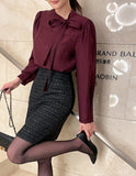 Cielve Satin Tie Blouse