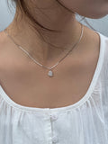 Aya Silver Glossy Gemstone Necklace