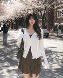 Mood Strap Ribbed Cardigan