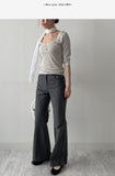 Ribbed Deep U-Neck Crop T-Shirt