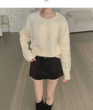 Round Neck Sibori Loose Fit Daily Knit