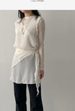[Scarf SET] Bambi Layered See-through Mini One Piece
