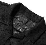 Knit Open Collar Short Sleeve Shirt