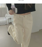 Corduroy Banding Bonding Brushed Loose Bootcut Pants